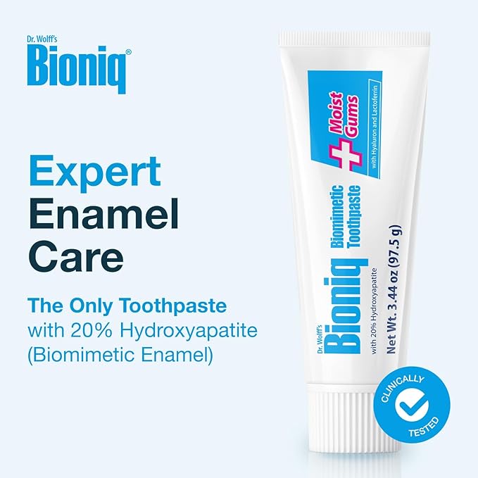 Bioniq Plus Toothpaste with 20% Hydroxyapatite, Fluoride Free Toothpaste, Hydroxyapatite Clinically Tested, Expert Enamel Care with Mint Flavor I 3.44 oz 3 Pack Family Value Size