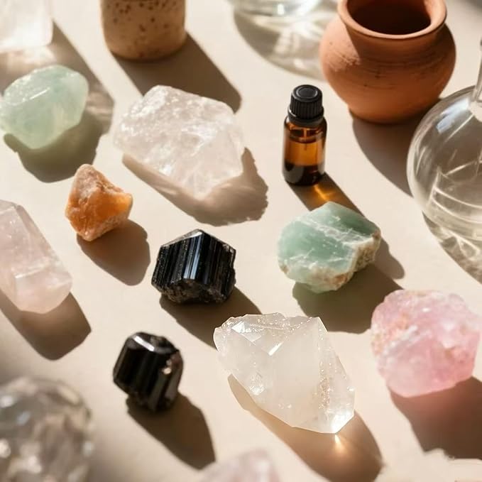 Bulk Raw Crystals - Beginner DIY Healing Crystal Set, 0.6-1.2” Natural Unpolished Gemstones for Terrarium, Meditation, Tarot, Grids, Aroma Stone, 0.45lb (Black Tourmaline-L)