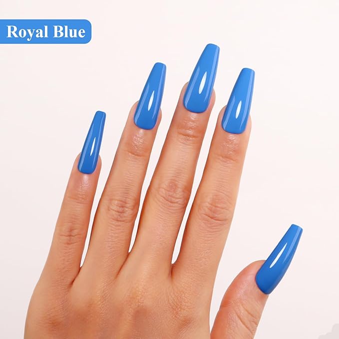 Imtiti Blue Gel Nail Polish, 0.5 Fl Oz Royal Blue Soak Off LED UV Polish for Spring Summer DIY Nail Art Starter Manicure Salon Kit