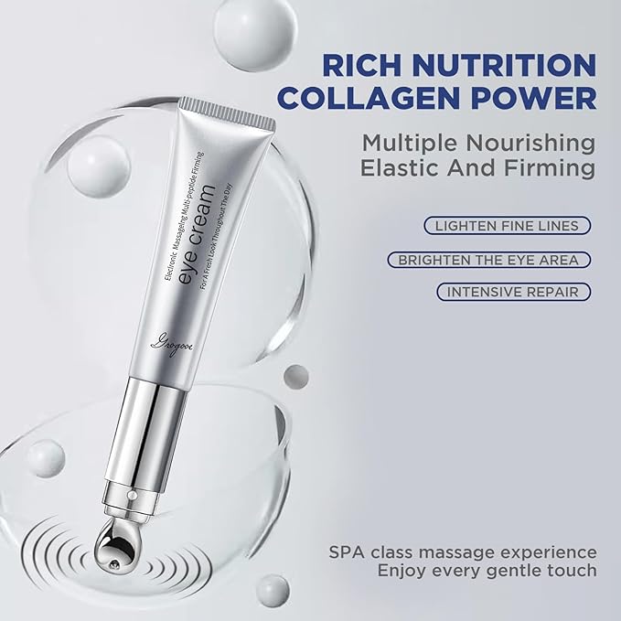 Under Eye Cream With Multi-Peptide Firming & Retinol & Caffeine & Niacinamide for Dark Circles, Puffiness Puffy Bags & Wrinkles Fine Lines Under Eyes, Electric Wrinkle Eraser Massaging Eye Serum 20ML