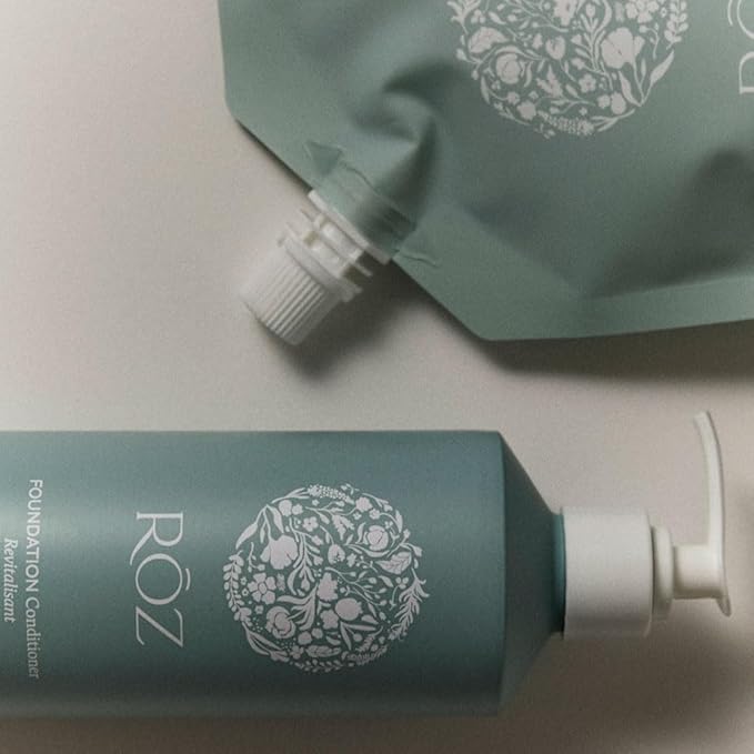 RŌZ Foundation Conditioner Refill | BPA-Free Pouch | Hydrating and Repairing with Ceramides and Peptides | Vegan, Silicone, Paraben, SLS-Free | Strengthens and Nourishes | Sustainable Hair Care