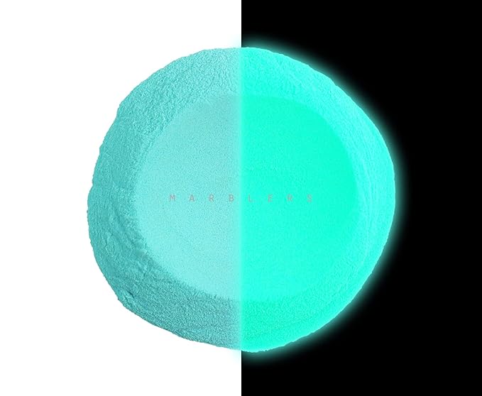 MARBLERS Glow-in-The-Dark Powder [Glow Lagoon] 0.28oz (8g) | Matte| Dye | Pigment | Non-Toxic | Vegan | Cruelty-Free | Eyeshadow, Nail Polish, Nail Art | Festival, Rave & Party Makeup | Body & Face
