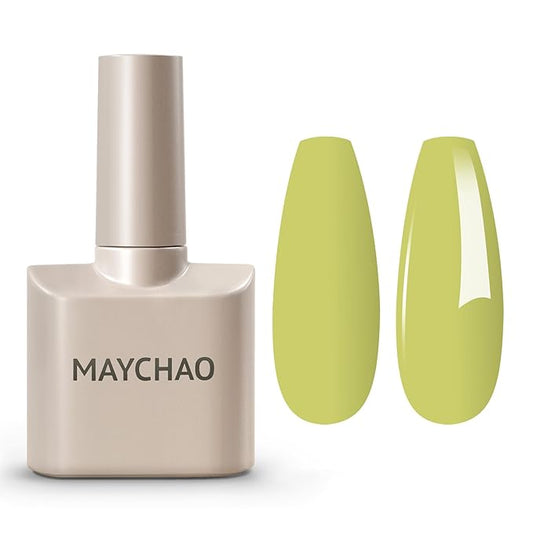 MAYCHAO 15ML Kiwi Green Gel Nail Polish 1Pc Fresh Greenery Gel Polish Soak Off UV LED Nail Polish Nail Art Starter Manicure Salon DIY at Home, 0.5 OZ