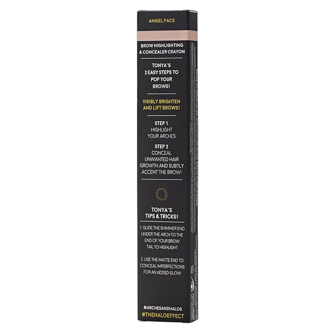 Arches & Halos Brow Highlighting and Concealer Crayon - Light - Shaping and Shimmer Eyebrow Stick and Highlighter Duo - Soft, Ultra Creamy Formula - Define, and Sculpt for Sharp Brows - 0.176 oz
