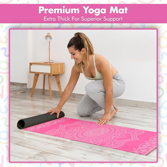 HOME ARCHIVE Premium Yoga Mat 6mm Print Reversible Extra Thick and Large Non Slip Exercise & Fitness Mat for All Types of Yoga Pilates & Floor Workouts (78" x 24" x 6mm Thick)