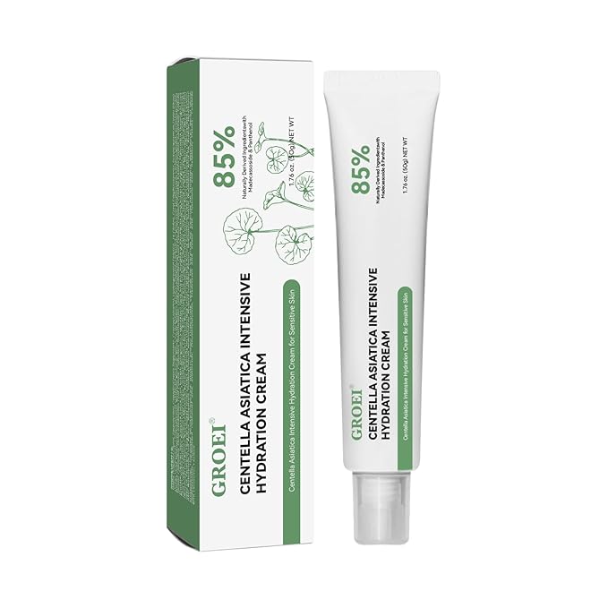 Lucksun Centella Asiatica Cream for Sensitive Skin, 85% Natural Moisturizer, Intensive Hydration & Repair, 50g