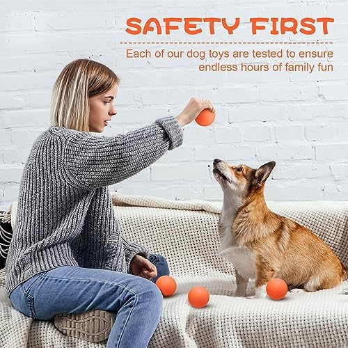 Hiboom 15 Pack Natural Rubber Dog Tennis Balls for Fetch, Orange