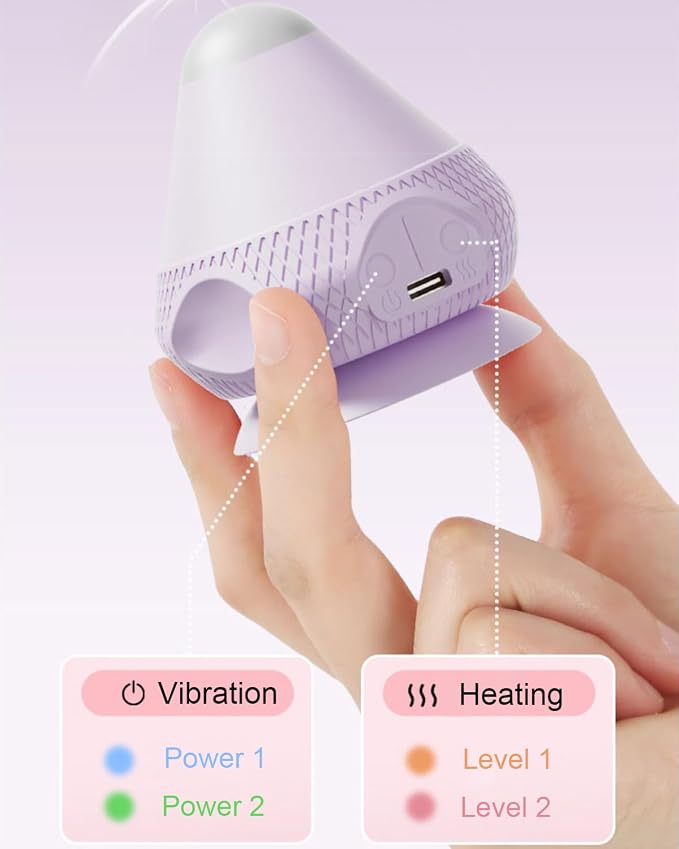 Vibrating Massage Ball with Heat & Suction Cup, Self-Massage Tool for Deep Tissue Muscle Relief, Hands-Free Physio Recovery for Back, Neck, Legs, Portable Heated Trigger Point Massager