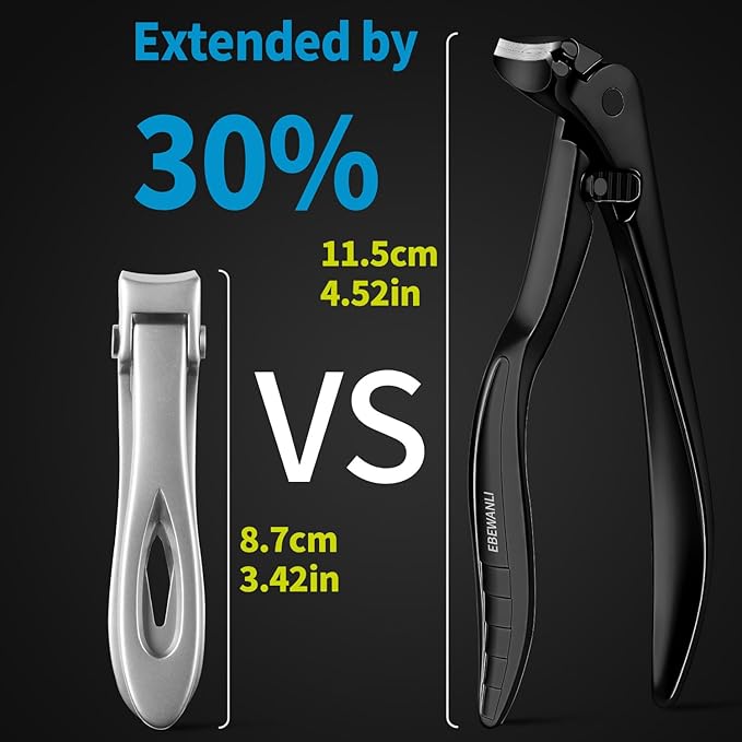 Long Handled Toenail Clippers for Seniors, Long Reach Angled Curved Blade Toenail Clippers for Thick Toenails, Heavy Duty Toe Nail Clippers for Elderly, Men, Women