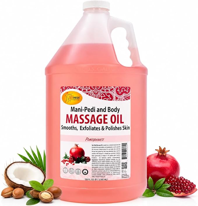 SPA REDI Professional Bulk Massage Oil – Hybrid Glide Formula with Argan Oil & 10-Botanical Complex | For Licensed Massage Therapists & Spa Use | Extended Deep Tissue Sessions | Made in USA | 1 Gallon