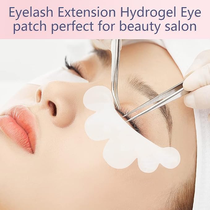 myaokue-up 50 Pairs Eye Gel Pads, Lint Free Under Eye Patches for Eyelash Extensions, Premium Eye Mask Beauty Tool Kit (Pink)