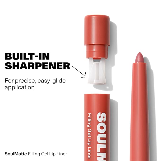 MORPHE Soulmatte Gel Lip Liner - Creamy Lip Pencil with a Matte Formula - Precision Contour Pencil with Sweet Almond & Tea Seed Oil for Long-Lasting Definition - Other Half (0.007 oz) (Pack of 2)