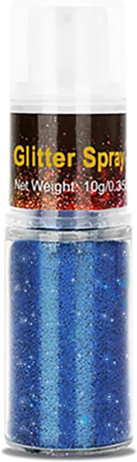 Go Ho Hair and Body Glitter Spray,Blue Glitter Spray Dry Powder Makeup for Clothes,Festival Loose Sparkle Powder,Holographic Ultra Fine Resin Glitters for Crafts,10g