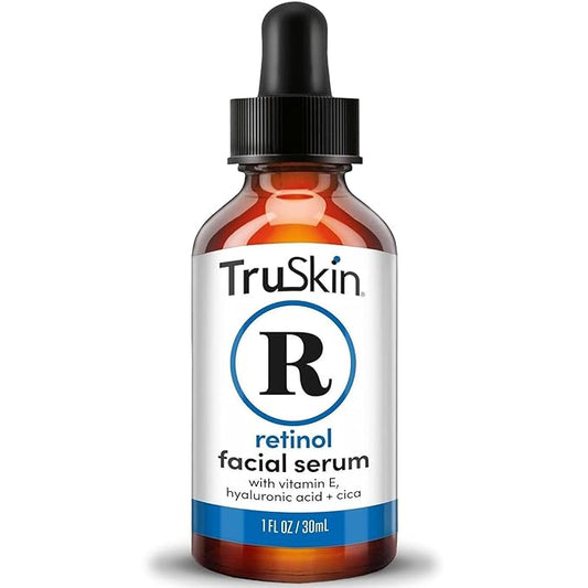 TruSkin Retinol Serum for Face – Gentle, Skin Friendly Anti-Aging Retinoid with Hyaluronic Acid, Cica & Vitamin E – Retinol Facial Serum for Smoother-Looking Skin & Improved Texture, 1 Fl Oz