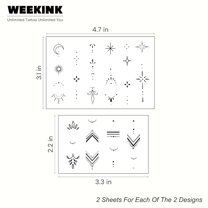 4 Sheets Minimalist Finger Ring Tattoos for Women – Tiny Sparkle, Moon & Star Designs, Elegant Line Art, Semi-Permanent Real-Looking Tattoos for Hands
