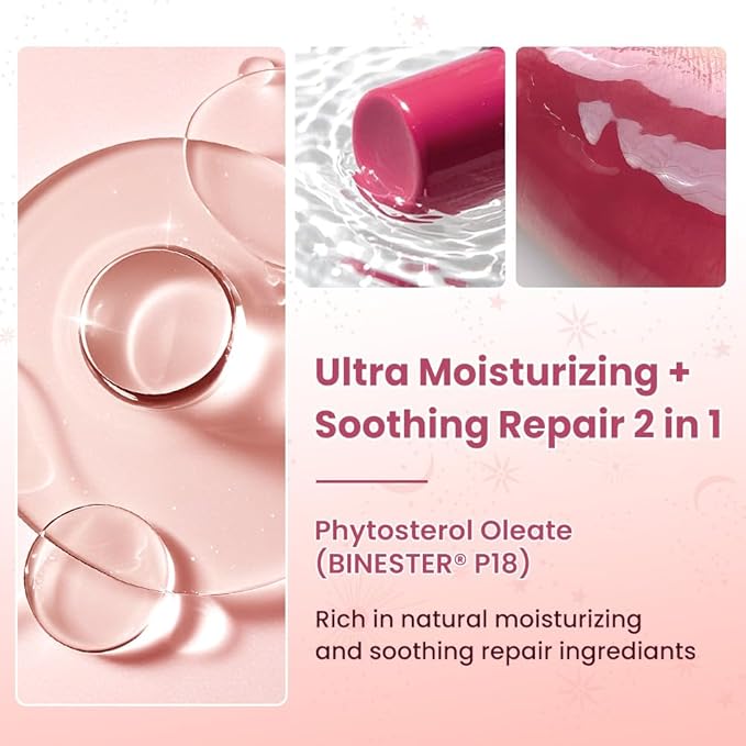 CATKIN Glossy Lip Balm 3pcs Gift Set, Ultra Hydating Glow Lip Tinted Jelly Plump Melting Balm Shea Butter Repair Soothing For Dry Lips Dewy Finished 0.12 oz 02