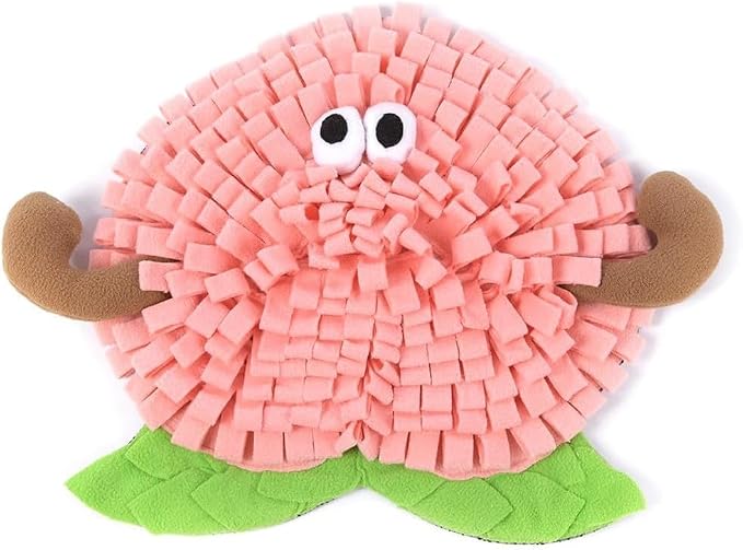 Ferret Cats Snuffle Mat Fleece Foraging Mats Interactive Feeding Toy Small Animal Rabbit Guinea Pig Rat Hamster Anti Slip Treat Dispenser Slow Feeder (Peach)