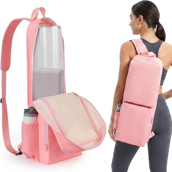 VISEMAN Yoga Mat Bag Carrier Waterproof Yoga Backpack with Multi Pockets, Lightweight Adjustable Yoga Bag for Mat, Yoga Blocks, Yoga Accessories