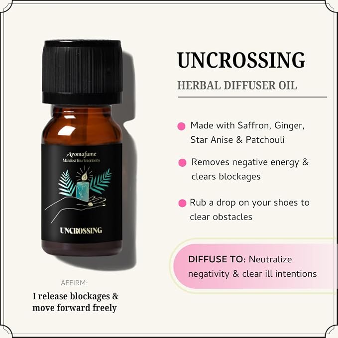 Ward Off Evil, Uncrossing, Blessings Herbal Oil Diffuser Blends by Aromafume | 3 x 10ml/0.33 fl oz| Aromatherapy Oils for Manifestation & Mindfulness | Non-Toxic, Vegan, Cruelty-Free