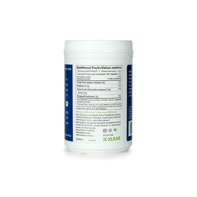 Spry Fresh Natural Xylitol Chewing Gum Dental Defense System - Aspartame-Free, Sugar-Free, Non-GMO, Gluten-Free (Spearmint, 550 Count - Pack of 3)