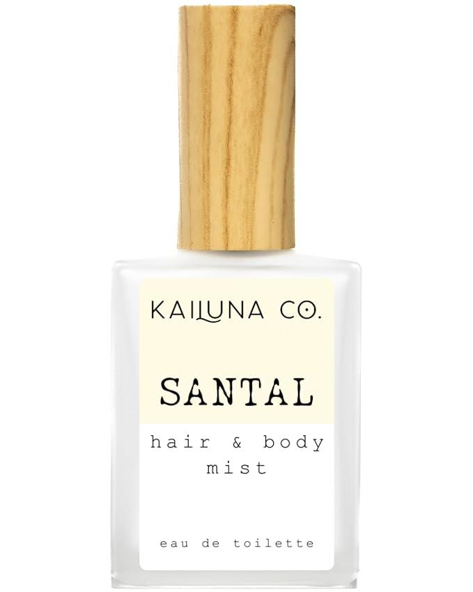 Kailuna Co. Santal Unisex Natural Hair & Body Mist Spray, Pure Essential and Fragrance Oils, Alcohol-Free, Handmade in California, 0.5Fl Oz