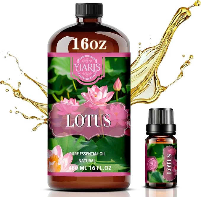Lotus Essential Oil 16.33oz for Diffuser & Home Scent | Calming lotus scent for diffuser, aromatherapy, spa, candle making, soap crafting, DIY projects, large volume