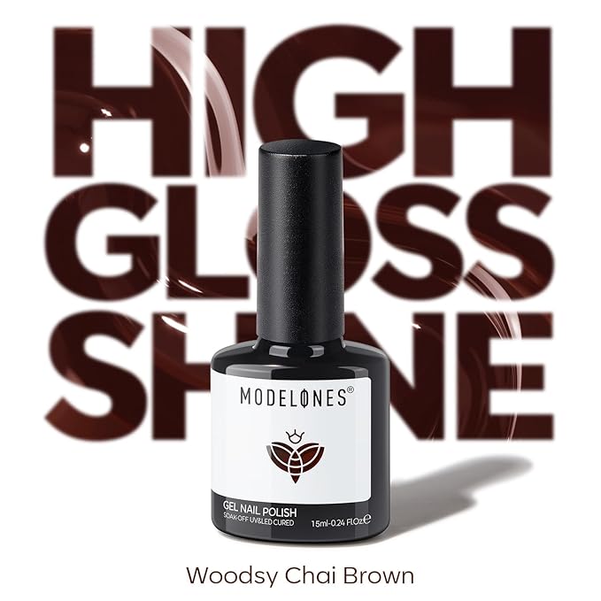 modelones Gel Nail Polish Red Burgundy Nail Dark Red Brown Gel Nail Polish Soak Off Nail Art Manicure 15 ML