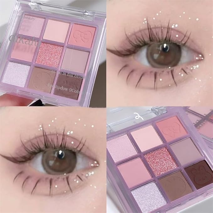 Kayswang 9 Colors Glitter Eyeshadow Makeup Palette, Eye Shadow Powder，Matte High Pigmented Colorful,Creamy Texture, Long LastingEyeshadow Powder Cosmetics,Natural Waterproof (20#)