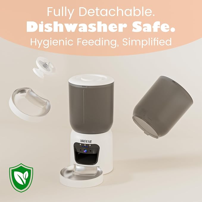 Automatic Cat Feeder with Camera, 6L Smart Pet Food Dispenser | Wide Angle 1080P HD Video, Night Vision, 2-Way Audio, App Control, Clog-Free Timed Feeder for Cats & Dogs
