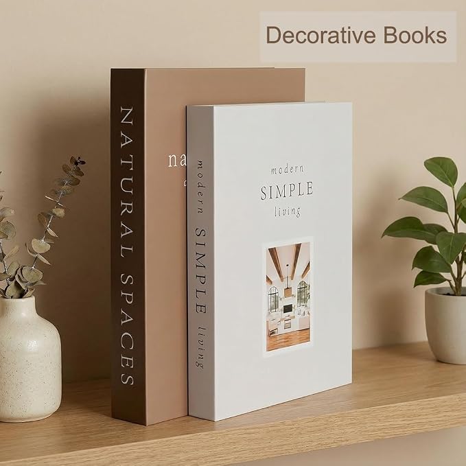 Decorative Book Coffee Table Books Hidden Storage Remote Holder | Coffee table decor with hidden storage for remotes, jewelry and cards. Magnetic closure keeps essentials organized.