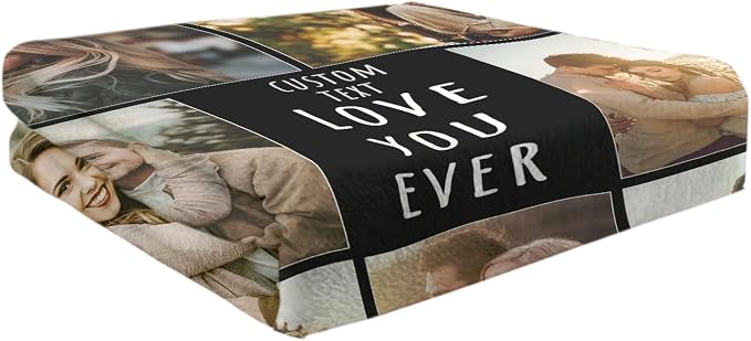 Funny DIY Custom Blanket Customize Photos Blanket Personalized Blankets with Picture Text Customized Christmas Valentines Day Birthday Gifts for Couple Boyfriend Girlfriend Him Her Men Women Dad Mom