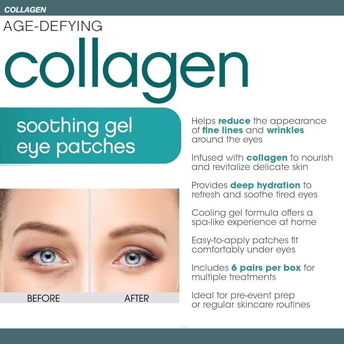 Dermactin Age Defying Collagen Soothing Gel Eye Patches - 6-Count