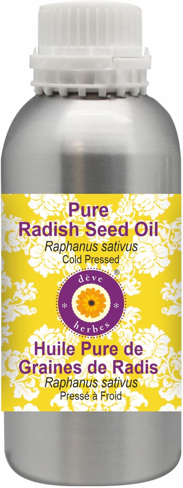 Deve Herbes Pure Radish Seed Oil (Raphanus sativus) Cold Pressed 630ml (21 oz)