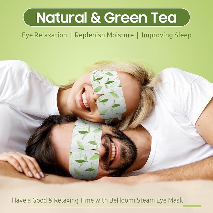 20 Packs Steam Eye Mask, Heated Eye Mask Warm Compress for Eyes, Disposable Self Heating Steam Mask for Home, Sleep, Spa, Travel Essentials & Relaxation Gifts for Women (Green Tea)