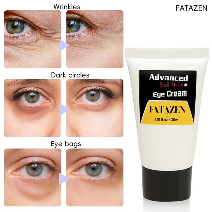 Snail Peptide Eye Cream for Dark Circles & Wrinkles with 5 Peptides Complex, 1.01fl oz Advanced Hydrating Eye Treatment Creams for Reduce Fine Lines, Firming & Anti-Aging, Cruelty-Free