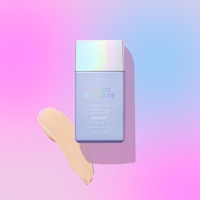 Naked Sundays CabanaGlow™ Sheer Tint SPF 50 – Lightweight Mineral Sunscreen Serum with Non-Nano Zinc, Hydrating Skincare Ingredients & Natural Radiant Glow