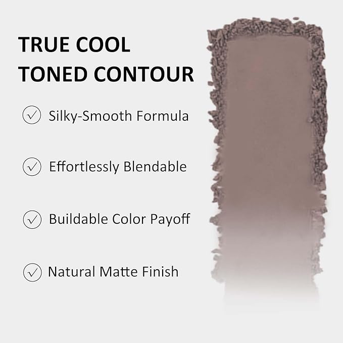 Cool Toned Contour Palette with Triangular Concealer Brush & 2 Puffs, Grey Contour Powder for Fair Pale Light Cool Toned Skin, Multiuse Contouring Face Sculpting Bronzer Eyeshadow Palette