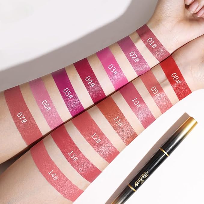Double Head Lipstick and Lip Liner - Long-lasting Makeup - Waterproof Daily Glamour Makeup (5#berry color)