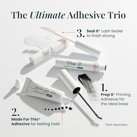 FlutterHabit Made for This Adhesive (3mL), Mini Lash Glue for Eyelash Extensions, All Day Hold for Lash Clusters, Long-Lasting All-in-One Glue for Effortless Application and Secure Wear