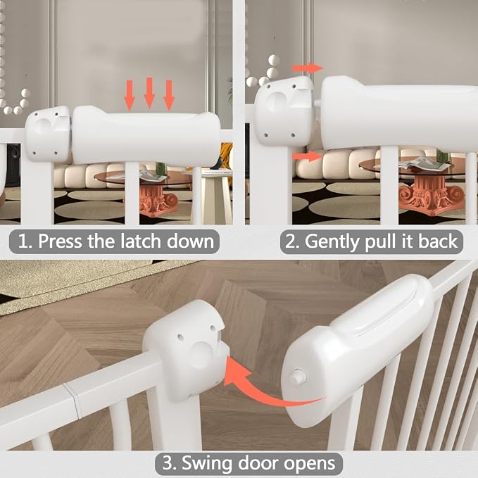 Fairy Baby 43.5-48 Inch Extra Wide Easy Step Safety Gates for Doorways