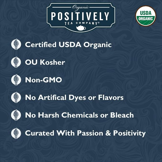 Organic Positively Tea Company, Masala Chai Black Tea Bags, 20 Count