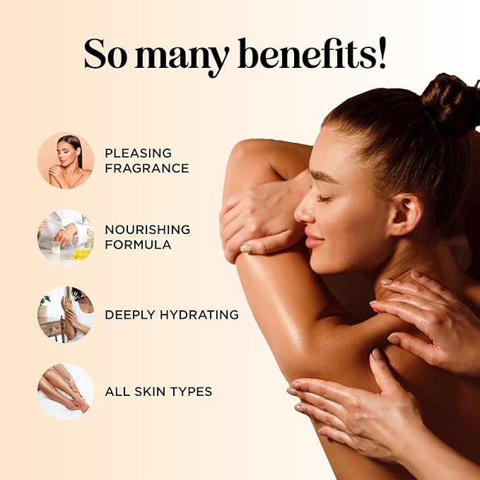 Mango Sensual Massage Oil for Couples - Alluring Tropical Full Body Massage Oil for Date Night and Nourishing Body Moisturizer with Sweet Almond - Vegan Non Greasy & Smooth Gliding Formula (8 Fl Oz)