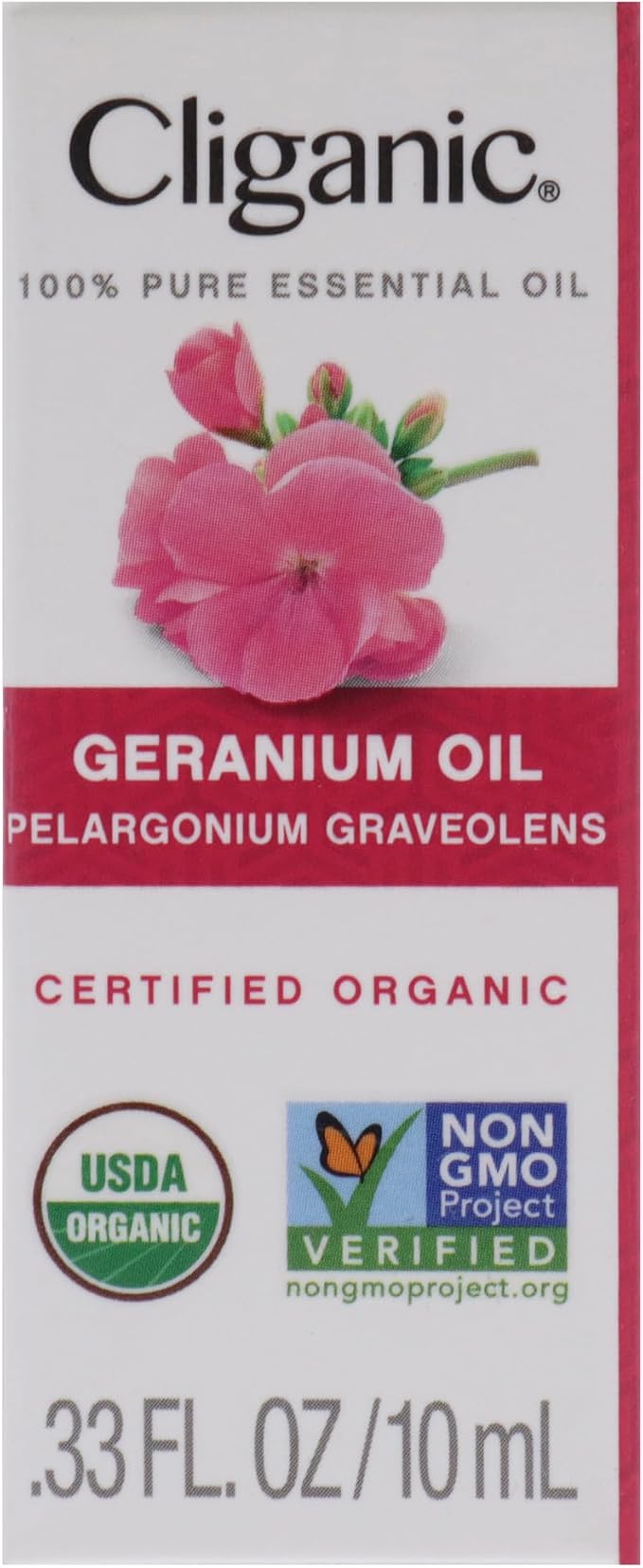 Cliganic Organic Geranium Essential Oil, 100% Pure Natural for Aromatherapy | Non-GMO Verified