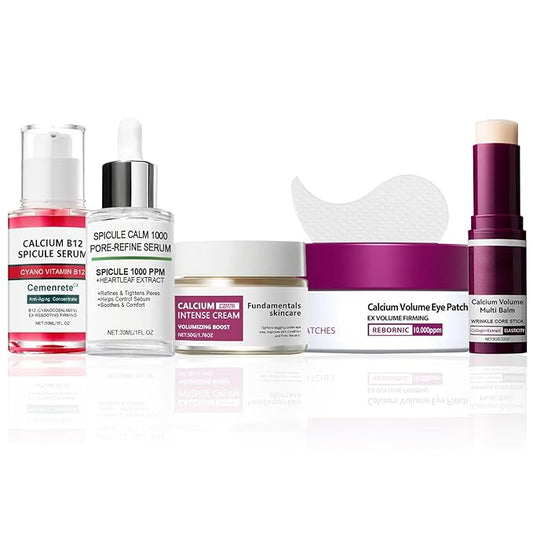 Collagen Skin Care Set, 5Pcs Anti Aging Face Care Sets for Women,Firming Skin,Shrink Pores,Smooth Wrinkles,Hydrating Skin Care Set Include Serum Face Cream Eye Cream Toner Cleanser