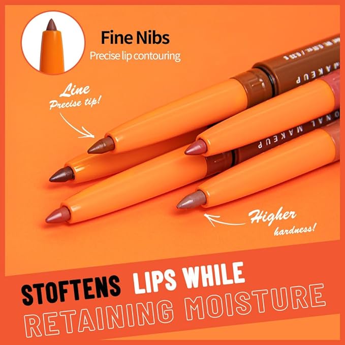 Matte Lip Liner Pencil for Shaping Lips, Retractable Creamy Brown Crayon LipLiner Pencil, Long Lasting Waterproof Lipstick Lip Liner Makeup, Vegan Beauty 11#