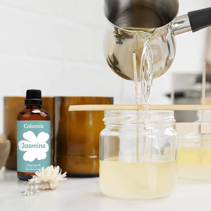 3.38 Fl.Oz Fragrance Oil, Premium Jasmine Oil for Soap Supplies, Candle Making and More DIY Projects, Essential Oils for Diffusers for Home, Soft Floral Scent Oils, Spring Aroma Oil Gifts