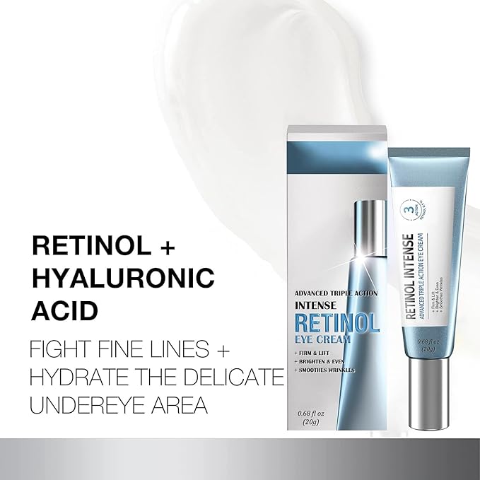 Retinol Firming Eye Serum, Hydrating Eye Cream for Instantly Minimizes Puffiness, Anti-Aging Treatment with Retinol & Peptides Fast-Absorbing for Women & Men