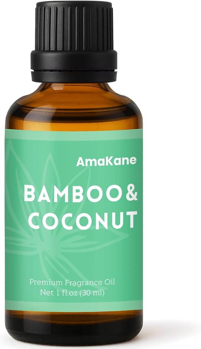 AmaKane Bamboo and Coconut Fragrance Oil, Summer Essential Oil for Diffuser, Fragrance Oil for Candle Making, DIY Soap Making Scents, Diffuser Oils for Home, Aromatherapy Oils, 30ml