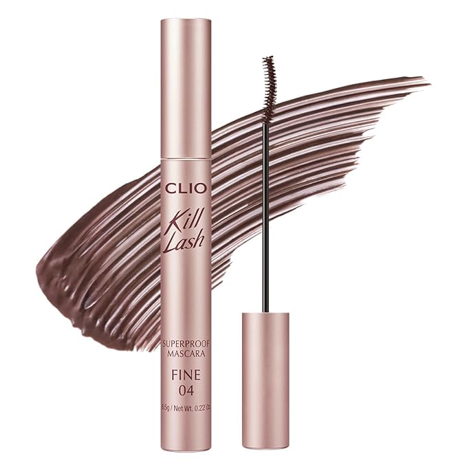 CLIO Kill Lash Superproof Mascara Fine, Waterproof Fixing Mascara, Natural Defining Look, Long-Lasting & Lengthening, Clump & Smudge-Free, for Sensitive Eyes, Korean Makeup Beauty (04 ROSY GREIGE)