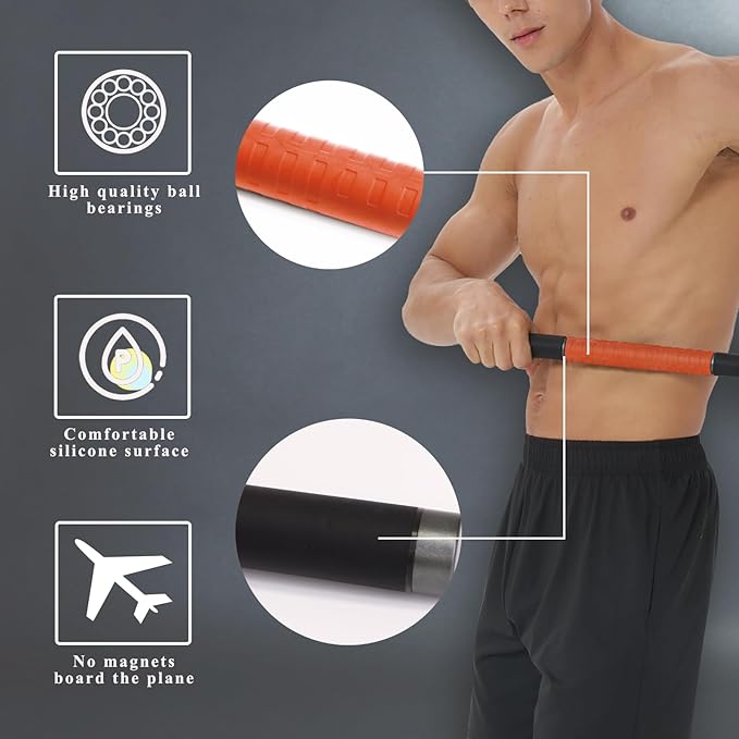 Muscle Roller Massage Stick for Legs Massager Roller-Calf Roller Deep Tissue Release Muscle Soreness, Trigger Points for Legs, Neck, Calves, Thighs, Shins, Back (Orange)